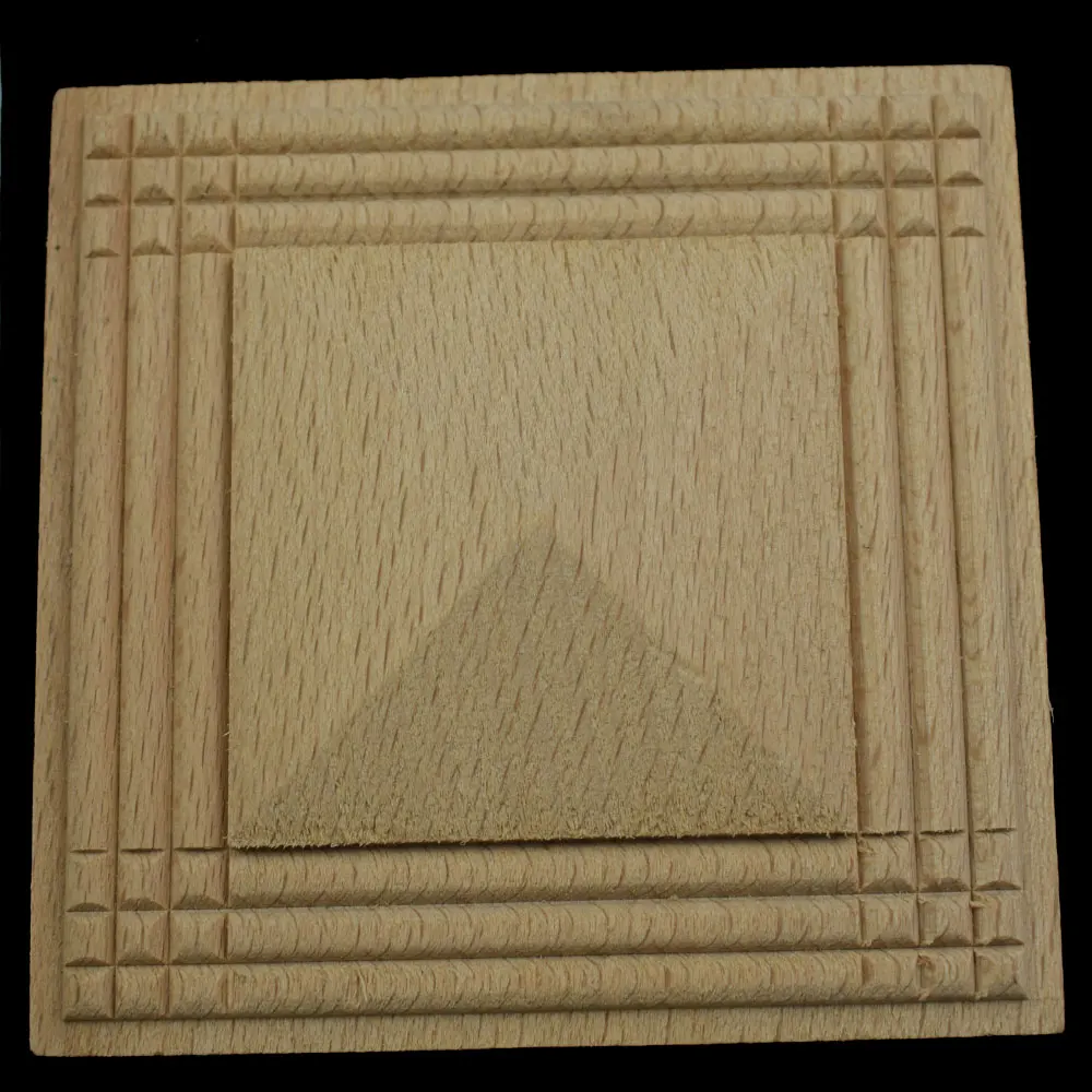 

Wood Applique Unpainted Wood Carved Decal Corner Onlay Applique Frame for Home Furniture Wall Cabinet Door Decor Crafts