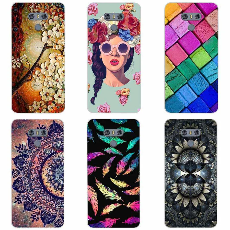 

Einfho Soft TPU Case for Coque LG G6 Case Coque Custodia 3D Fashion Printing Flower Back Cover For Funda LG G6 Phone Case Capas