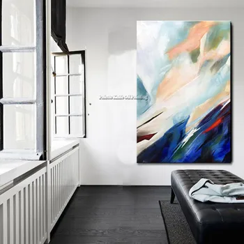 

Canvas painting cuadros decoracion Seascape acrylic blue gold Nordic oil paintingsWall art Pictures for living room home decor85