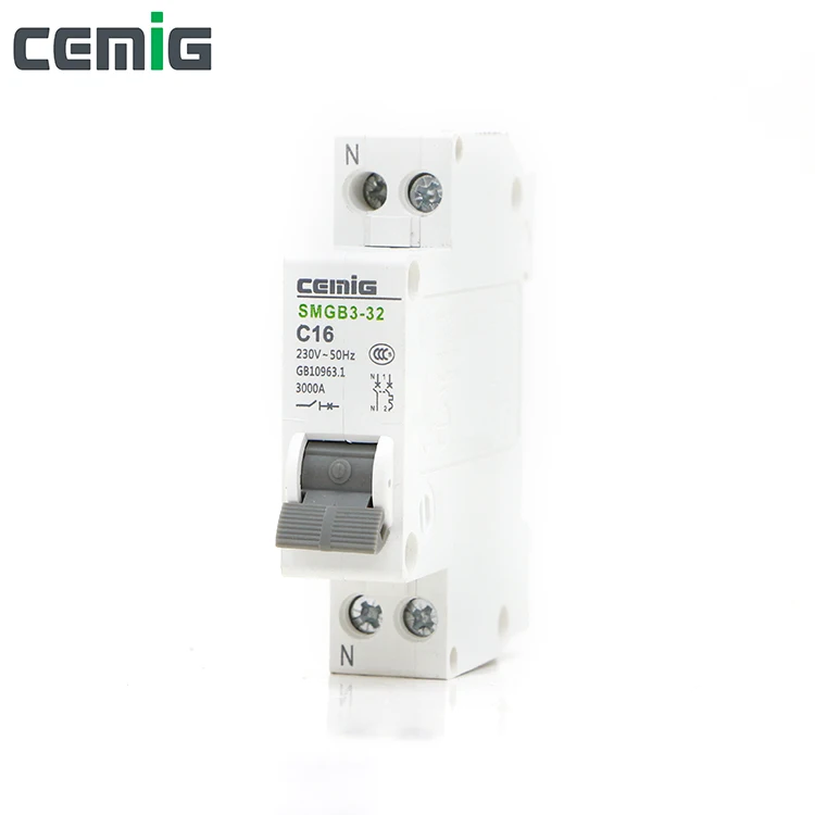 

Cemig Mini Circuit Breaker MCB SMGB3-32 1P+N DPN Phase Line Neutral Line Earth Leakage Protective Breaker