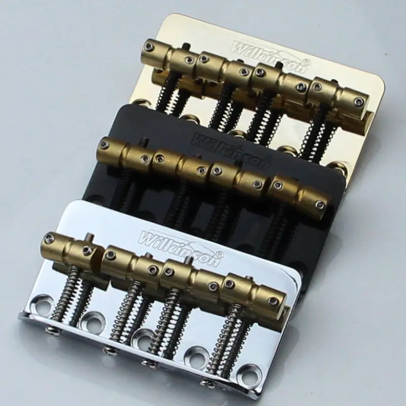 

WBBC Bass Guitar Bridge Wilkinson Brass Saddles in Chrome Black or Gold
