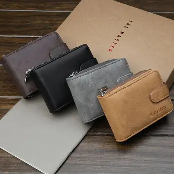

Baellerry Men's Leather Credit Card Holder Clutch Business Bifold Coin Purse Wallet Pockets Fashion Male Photo Card Wallets