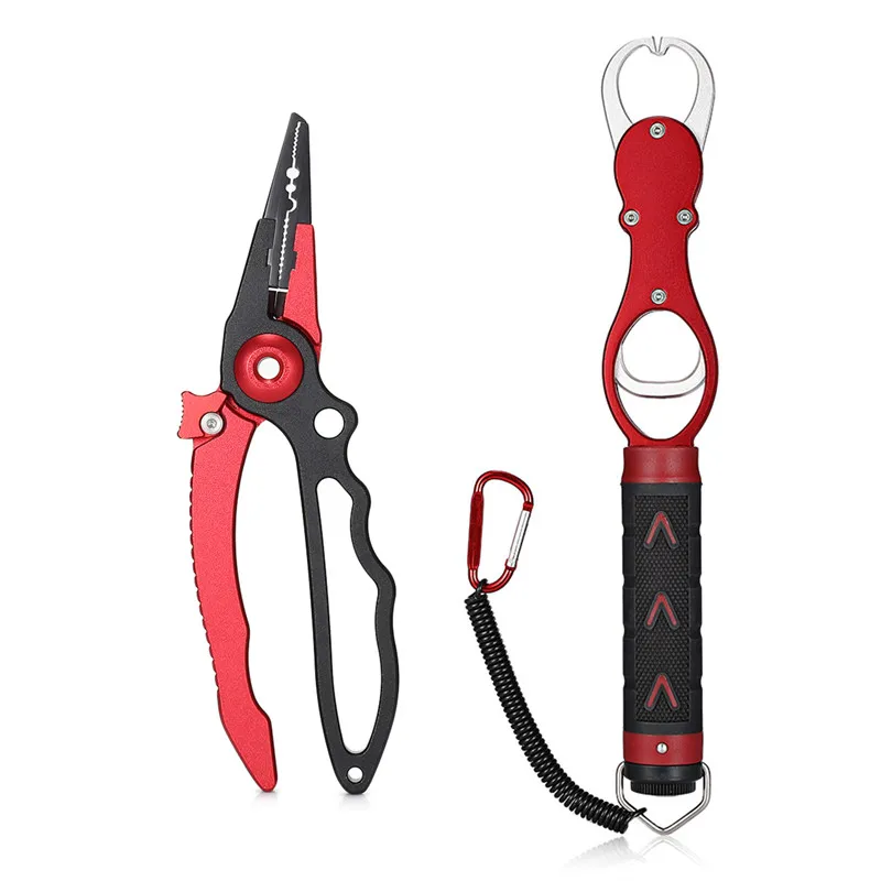 Fishing Plier n Grip Самоблокирующиеся алюминиевые многофункциональные рыболовные плоскогубцы рыболовные снасти Приманка инструмент разъемное кольцо резак рыболовный держатель крючки для удаления - Цвет: Fishing Plier n Grip