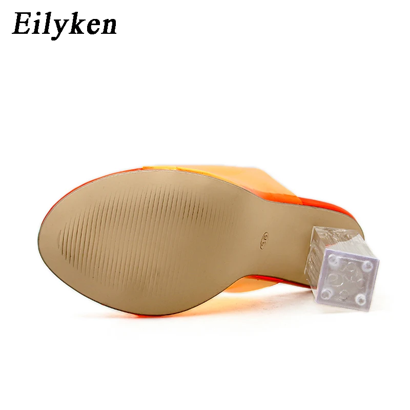Eilyken/Новинка Прозрачные женские шлепанцы из пвх Пикантные вечерние туфли на