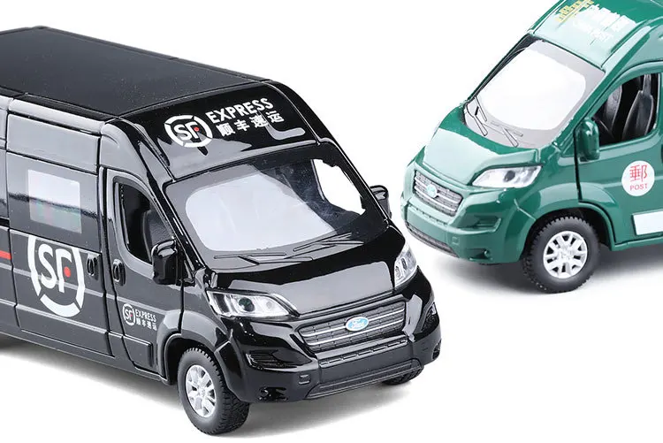 Beste Hoge Simulatie 132 Ford TRANSIT Vans Legering Model Auto Metalen Diecasts Toy Voertuigen Met Pull Back Knipperende Muzikale Gratis Verzending
