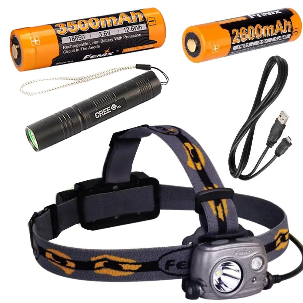 

Fenix HP25R 1000 Lumen USB rechargeable CREE LED Headlamp, with Fenix 18650 rechargeable Li-ion batteries