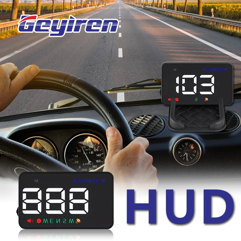 

GEYIREN satellite Newest A5 HUD GPS speedometer car hud head up display KM/h MPH For Car Bike Motorcycle Auto Accessories