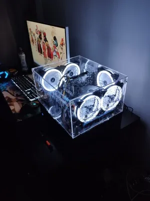 

DIY Transparent Acrylic PC Computer Chassis Case Desktop game host Double deck case MATX lengthening gamer gabinete computador