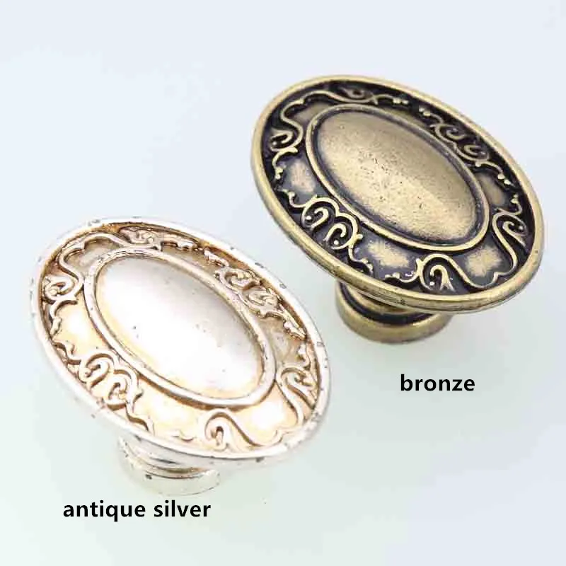 europe retro distress silver drawer knobs pulls bronze dresser