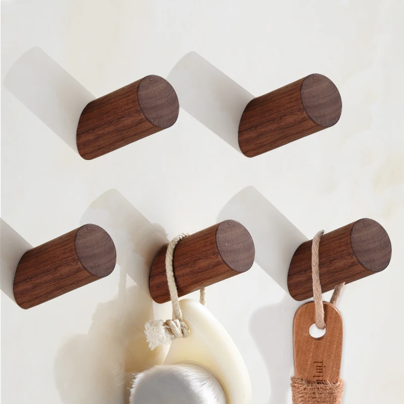 Крючок для халата, настенные деревянные крючки для одежды, вешалка, натуральный декоративный крючок для ванной комнаты, для полотенец
