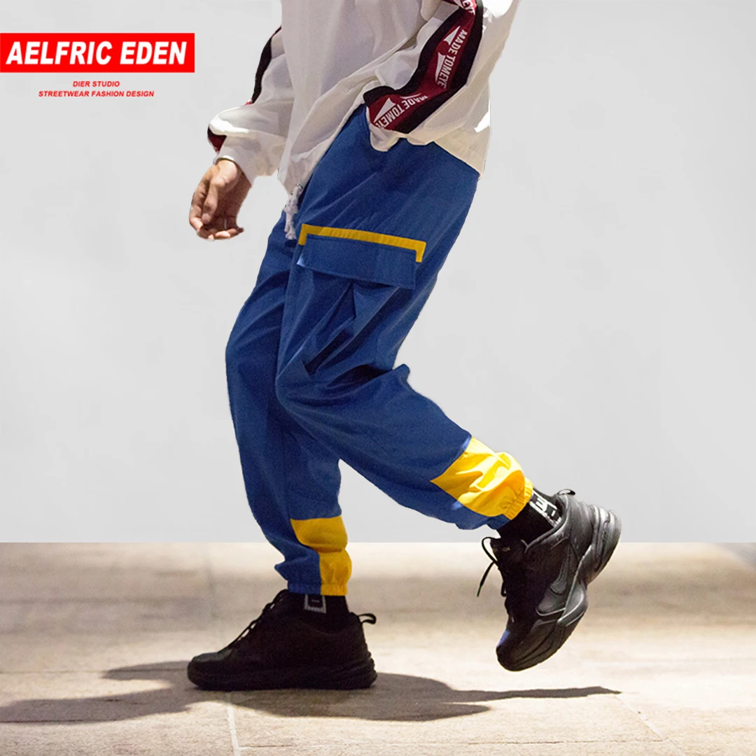 Aelfric Eden мужские цветные лоскутные брюки-карго с карманами 2018 шаровары джоггеры