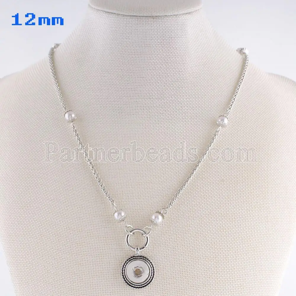 

New Trendy Style Snap Pendant Necklace With Link Chain Fit 12mm Snap Button Jewelry For Women