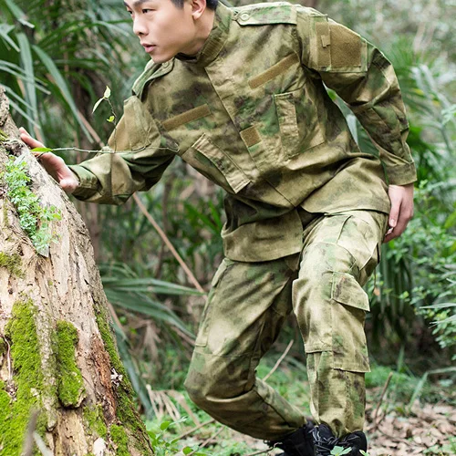 CPBK камуфляжная армейская военная форма мужские тактические брюки карго Bdu боевая униформа на открытом воздухе Кемпинг Охота мужские комплекты одежды - Цвет: ATACS Green