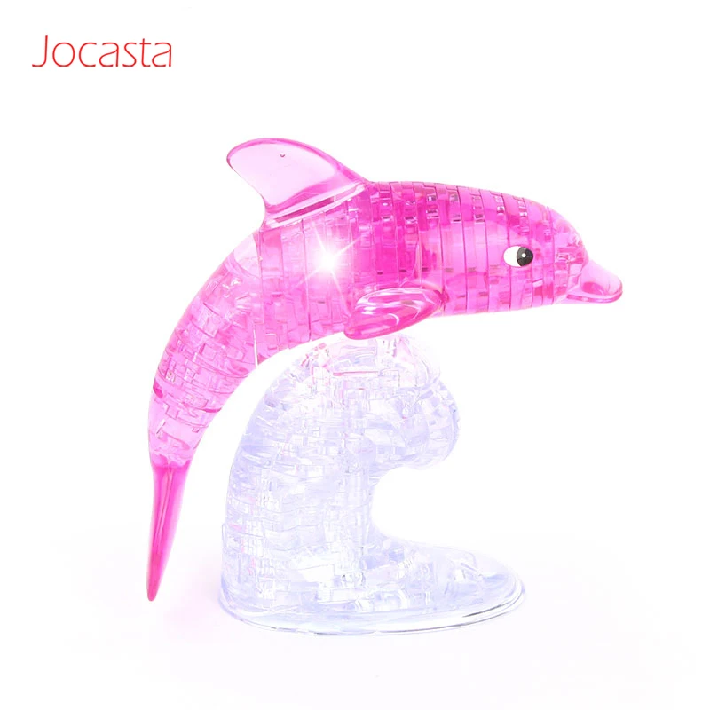 

Jigsaw Assembly Toy 3d Animal Puzzles Dolphin Model Crystal Puzzle 3D Crystal Building Toy 95pcs Bricks Kids DIY Intelligent Toy