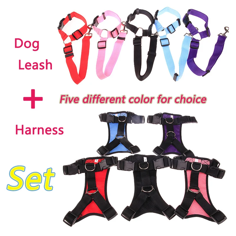 

Nylon Dog Collar and Leash Set Pet Dog Collar Harness Dog Leash Harness High Quality Pet Products Accessories Small/Big 30