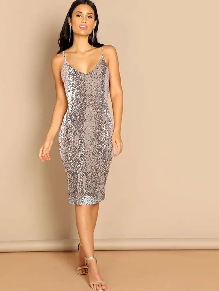 Летнее женское серебряное длинное платье, вечерние платья без рукавов в стиле ампир, Коктейльные сарафаны размера плюс