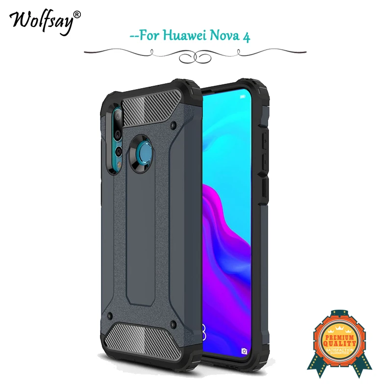 

For Cover Huawei Nova 4 Case Shockproof Armor Rubber Hard PC Phone Case For Huawei Nova 4 Back Cover For Huawei Nova 4 Fundas *