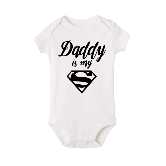 Детский хлопковый комбинезон с надписью Dad Is My Superhero|Боди для малышек| |
