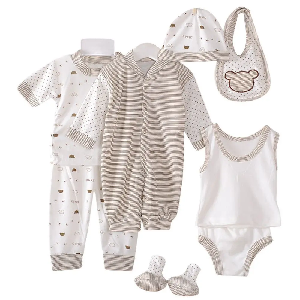 Newborn Infant Kids Baby Boy Girl T-shirt Tops Pants Outfits Clothes 8Pcs Set 0-3M 8Pcs kids clothes set baby girl clothing set