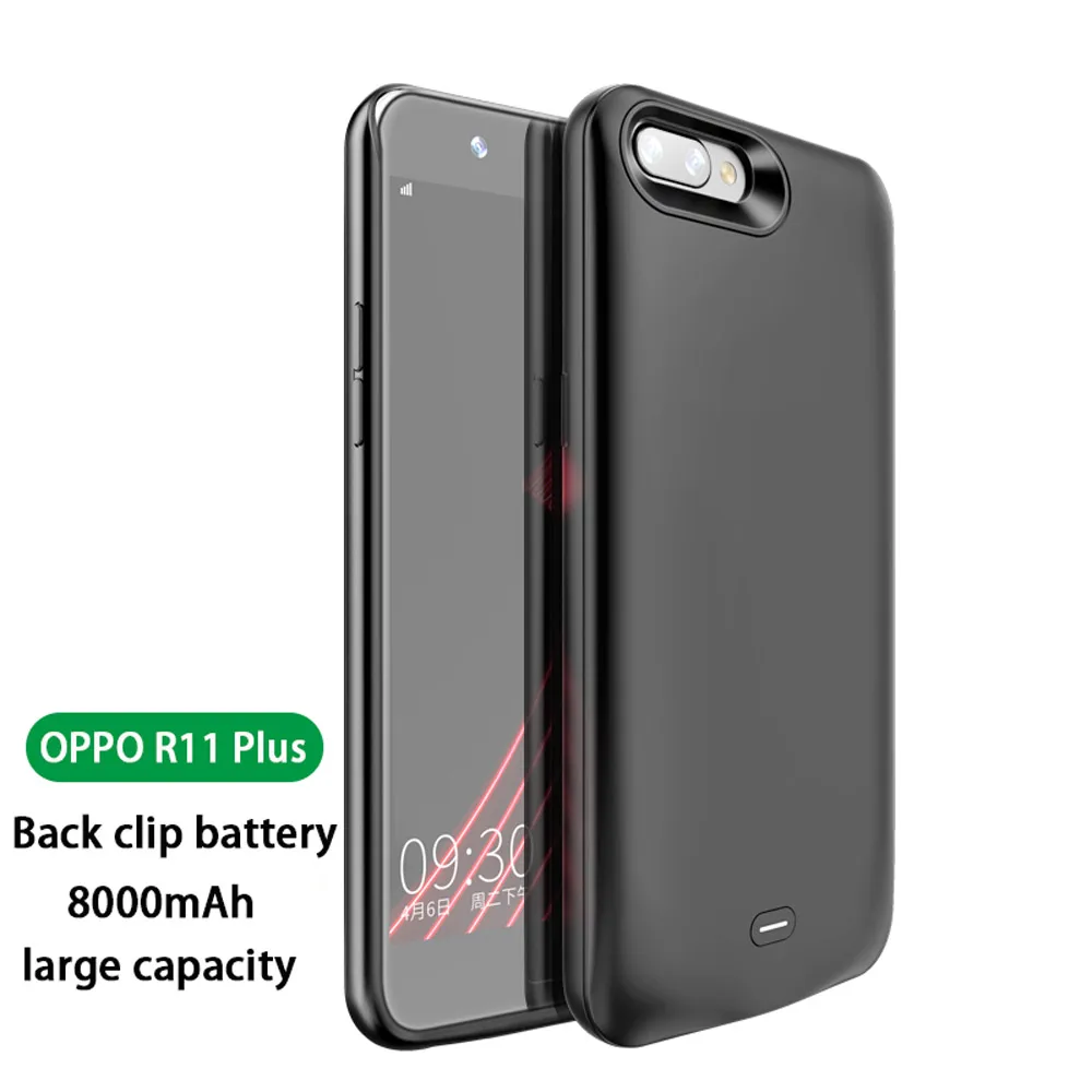

Portable External Battery Charger Case for OPPO R11 R11 Plus Case Back Clip Battery Mini Power Bank Soft Egde Shockproof Cover
