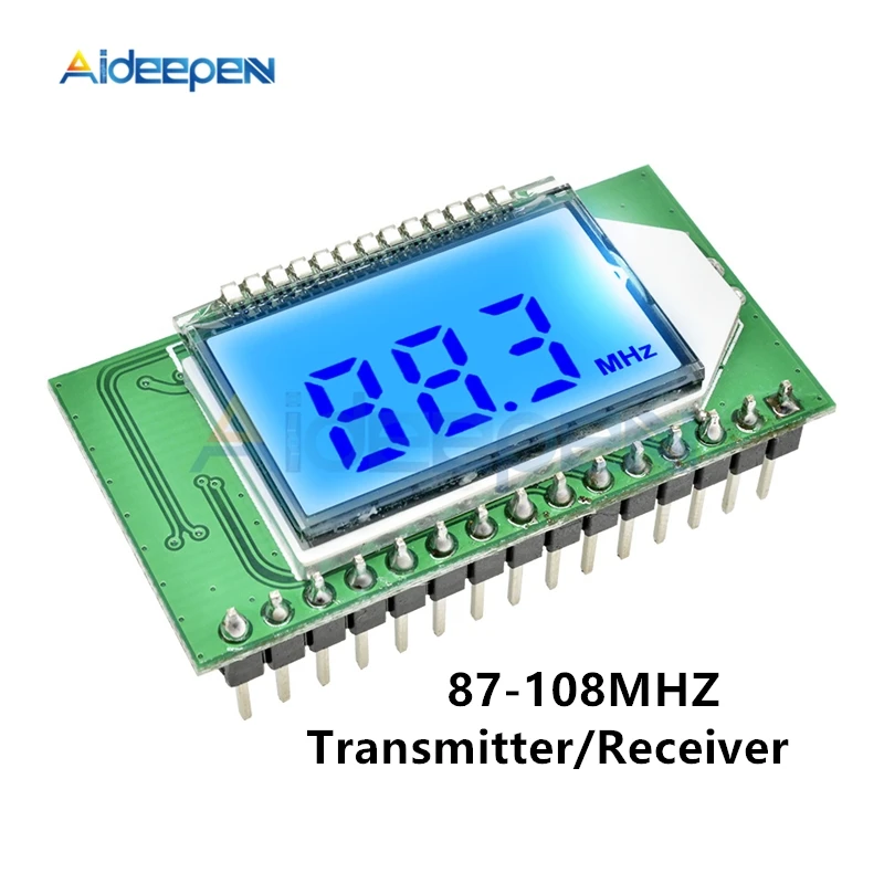 PLL LCD Digital 87-108MHZ FM Radio Receiver Module Wireless Microphone Stereo