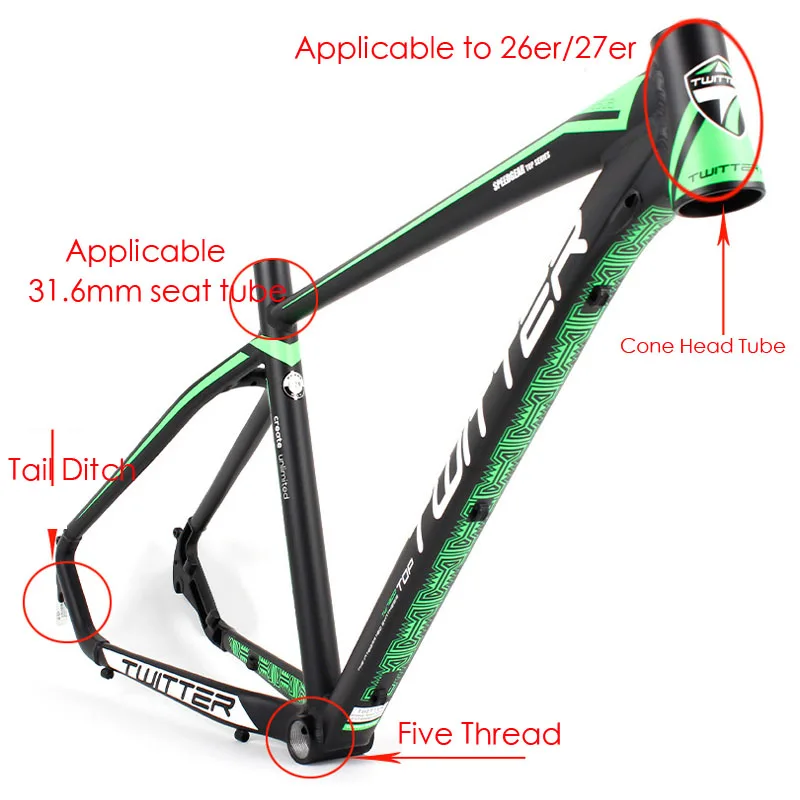 Perfect 27er MTB Bicycle Frames Aluminum Alloy mountain bike frame bicycle frame hurricane ultra-light Size 15.5