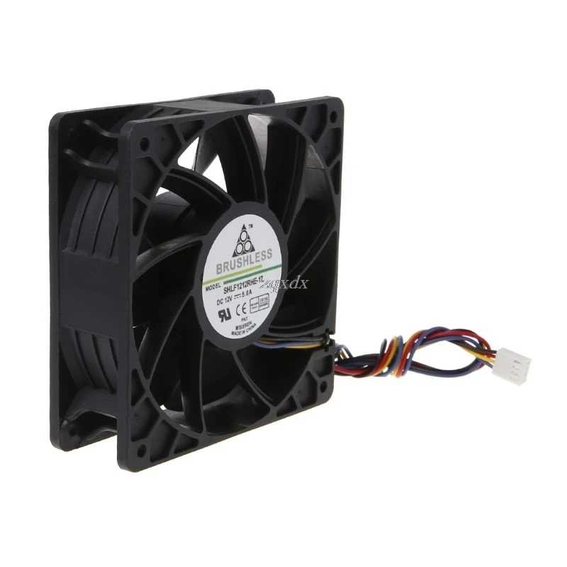 12V 5A Cooling Fan 12038 Dual Ball Bearing Brushless 4Pin Computer Server Case S7 S9 D3 L3 E9 T9 PFC1212DE Cooler fan cooling fan