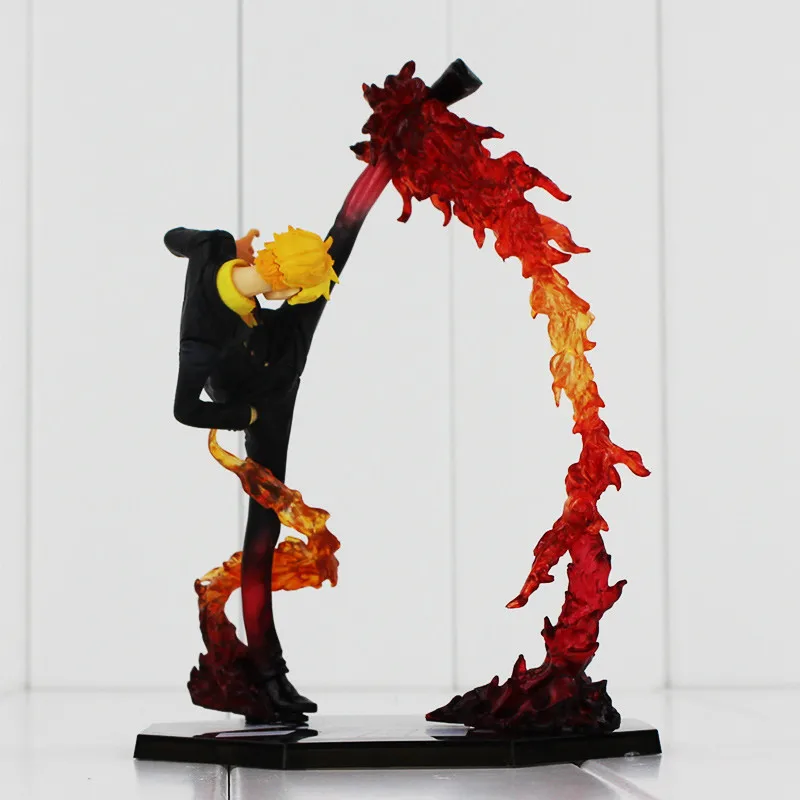 15 см аниме одна штука черная нога Sanji Fire Battle Ver ПВХ фигурка Модель Куклы Игрушки