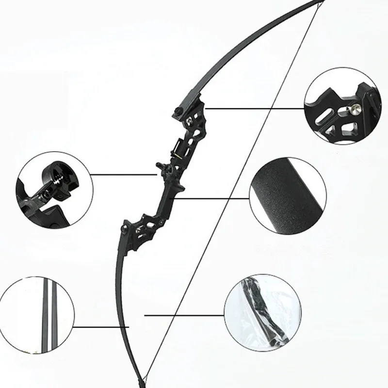 Potente arco recurvo profesional 30/40lbs caza arco flecha caza al aire libre pesca - 4