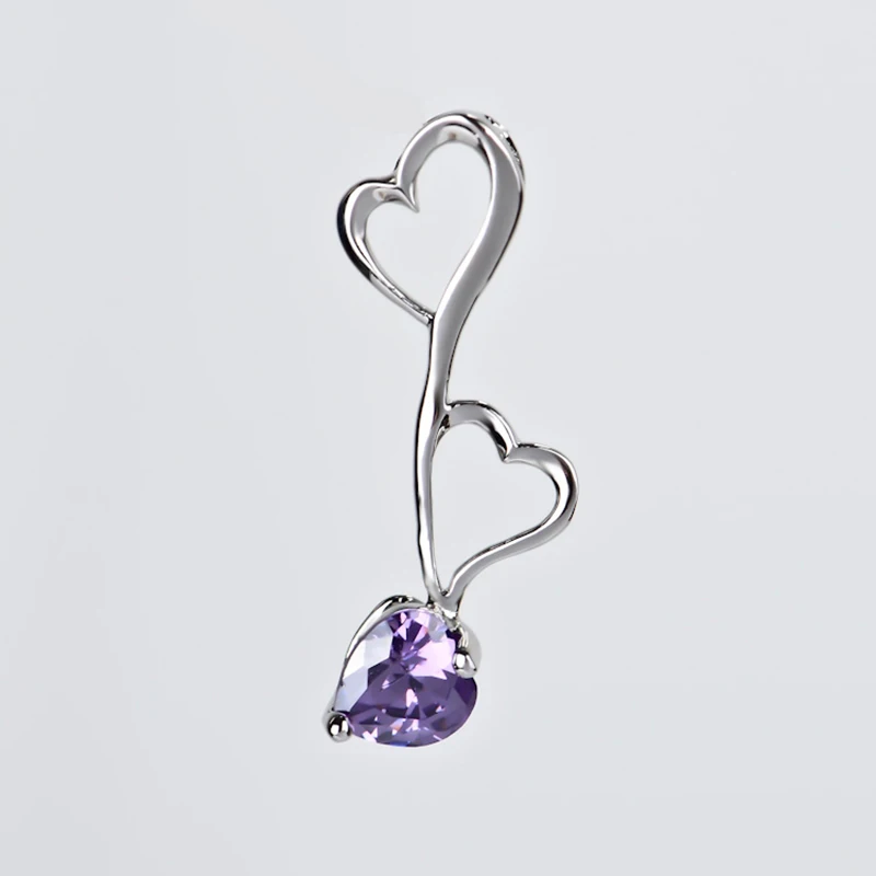 

925 Sterling Silver Pendant Crystal Love Heart Luxury Lucky Necklaces Pendant Jewelry For Women Wholesale GND0337
