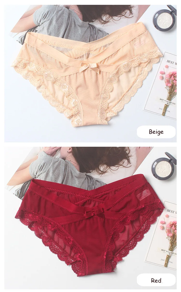 Big Size M-XXL Seamless Women's Sexy Lace Lady Panties Seamless Cotton Briefs Plus Size Girls Underwear (19)