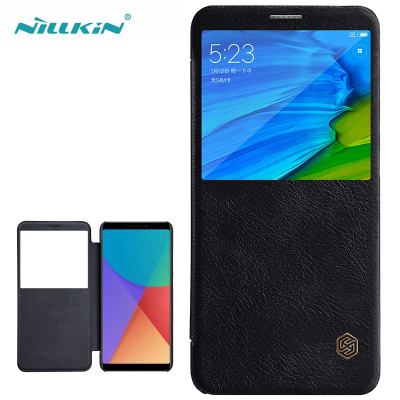 melhor Xiaomi Nota Redmi 5 Pro Caso Nillkin Qin Flip Tampa Do Telefone de Couro Para Redmi Note5 Pro Nilkin Caso de Telefone Carteira wake Up inteligente