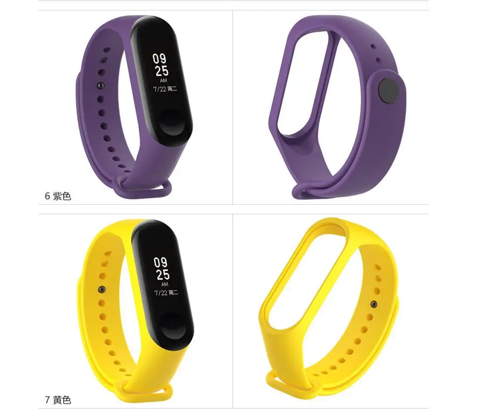 mi Band 3 Силиконовый ремешок для наручных браслетов сменный цветной ремешок для оригинальных Xiaomi mi 3 резиновых браслетов