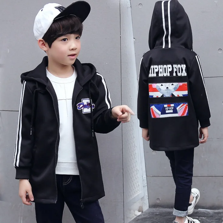 2017 spring children's wear jacket black children's jacket large
