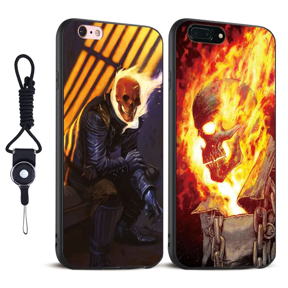 

Ghost Rider Fashion TPU Soft Silicone Mobile Phone Case Shell Bag For Apple iPhone X 8Plus 8 7Plus 7 6sPlus 6s 6Plus 6 5 5S SE