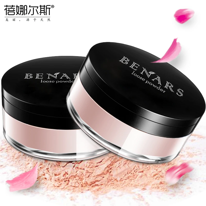 

BENARS Rose Plant Powder Oil Control Loose Powder Cosmetics 15g Compact Whitening Brighten Skin Tone Makeup Mineral Powder