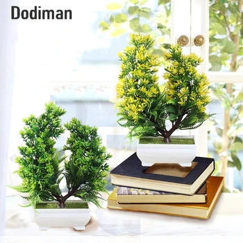

1set Simulation plants mini potted plants bonsai living room office desktop fake green plants decoration