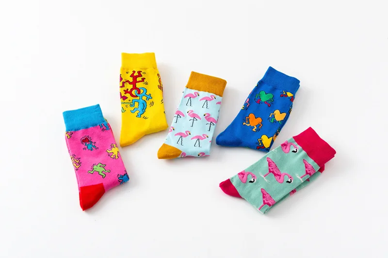 5 пар/уп. модные забавные восхитительные носки в стиле хип-хоп Harajuku мужские носки с рисунками животных из мультфильмов