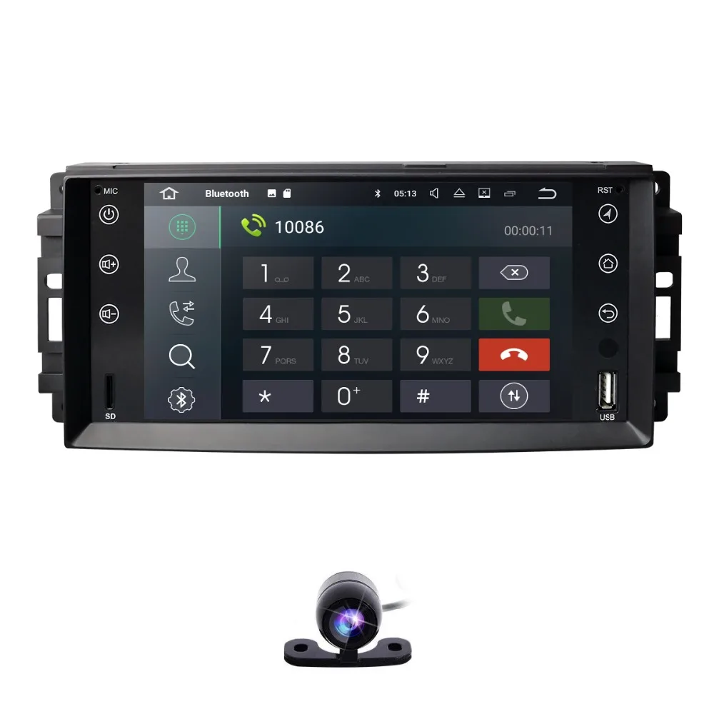 Perfect 2G+16G Hizpo Car Stereo GPS Player for Dodge Ram Challenger Jeep Wrangler JK Head Unit Single Din Touch Screen In dash Radio CAM 2