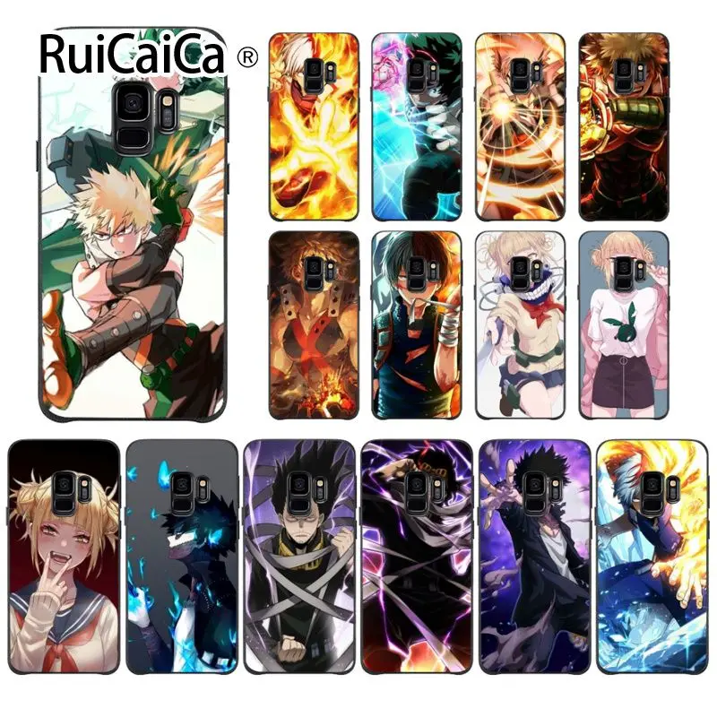 Ruicaica My Hero Academia Luxury Soft Rubber Black Phone Case For GALAXY s7 edge s8 plus s9 s6 | Мобильные телефоны и