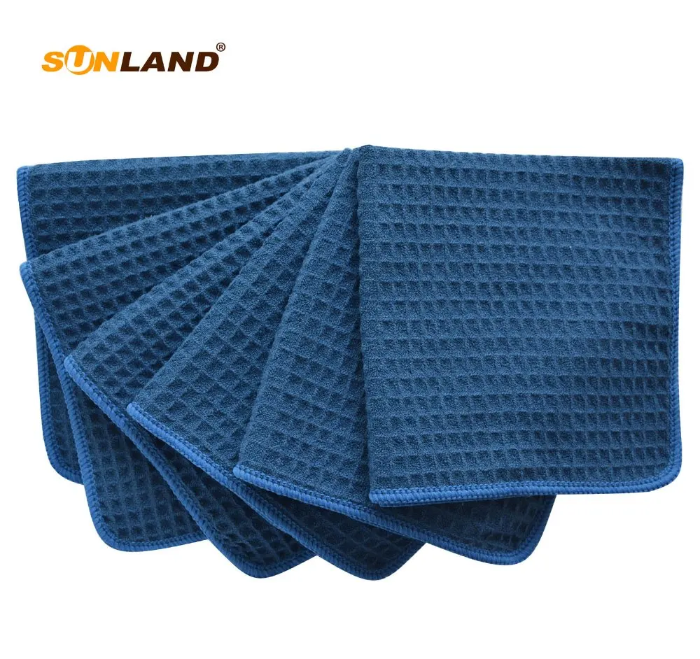 Sinland 6 PCS 13"x13" 380g Thick Microfiber Waffle Weave Kitche Dish