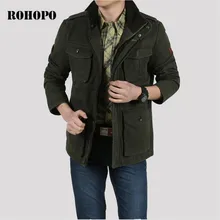 Хлопковая куртка ROHOPO, размер 8XL/7XL/6XL до L, пальто размера плюс, хлопок, военные повседневные Прямые куртки, мужская куртка-Карго