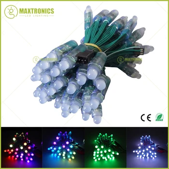 

Best price 100pcs DC5V/DC12V 12mm WS2811 IC RGB Led Module String Green wire Waterproof IP68 Digital Full Color LED Pixel Light