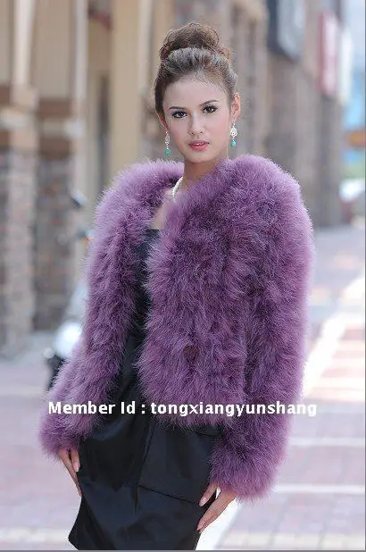Ostrich Feather Fur Coat(purple)|coat 