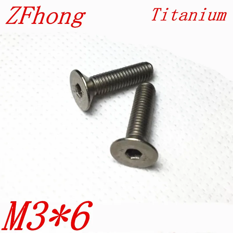 

50pcs M3*6 M3 x 6 DIN7991 titanium flat hex socket countersunk head machine screw