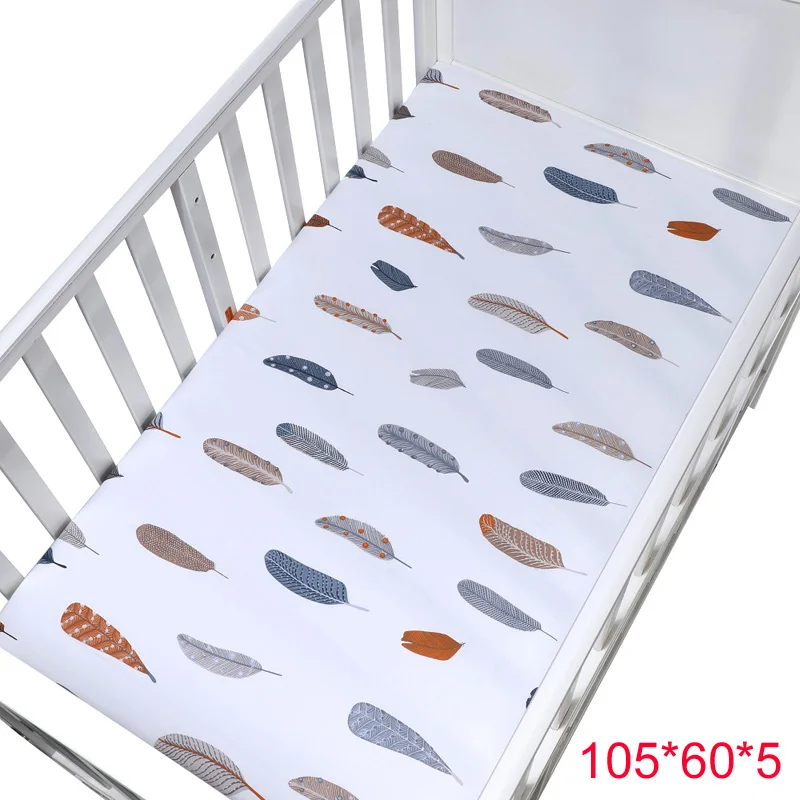 Набор Матрасы для детской кроватки с принтом, натуральный хлопок, комплект простыней для маленьких мальчиков и девочек, мягкая дышащая гипоаллергенная простыня для кроватки - Цвет: CLS0042-3
