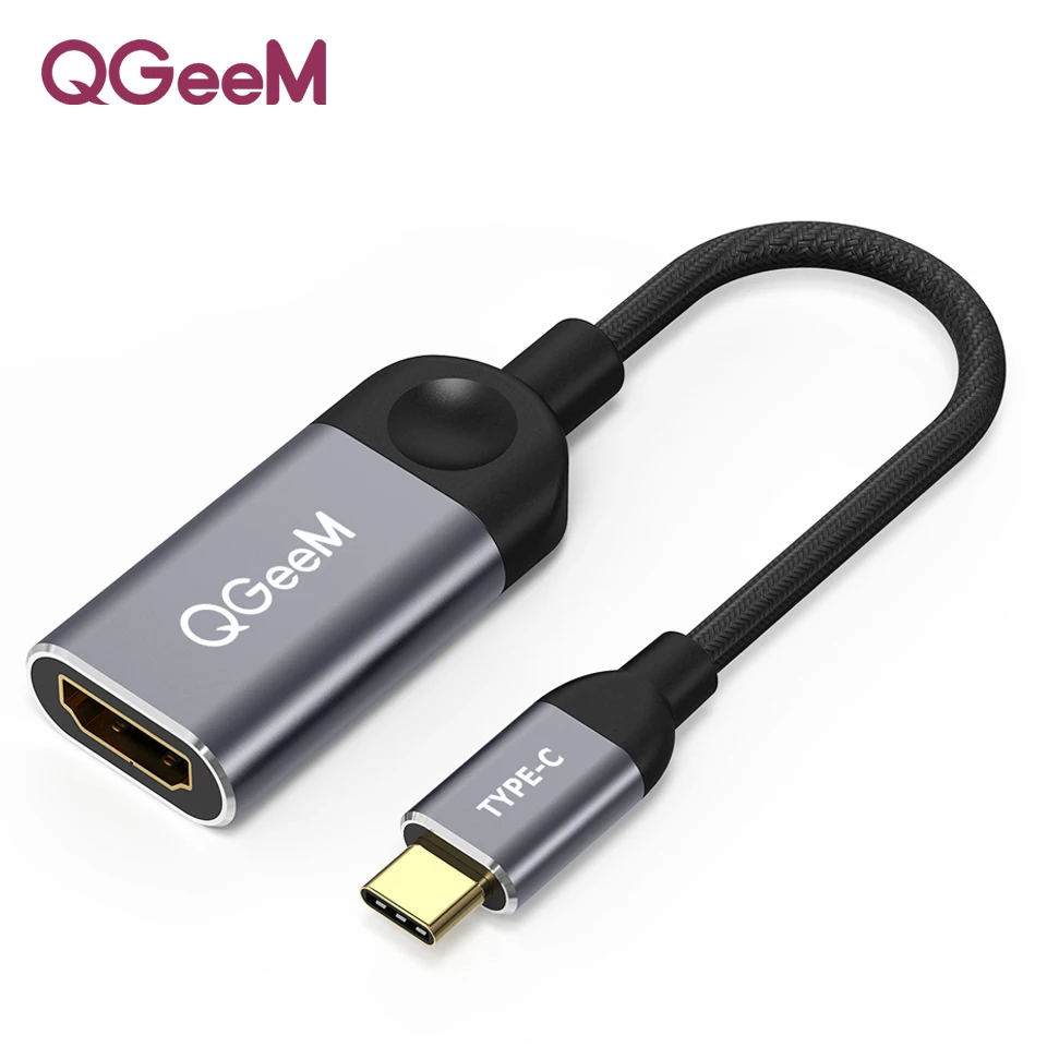 

QGEEM USB C to HDMI Adapter Cable 4K 30Hz Type-c to HDMI for huawei mate 20 macBook pro 2018 ipad pro hdmi female to usb type c