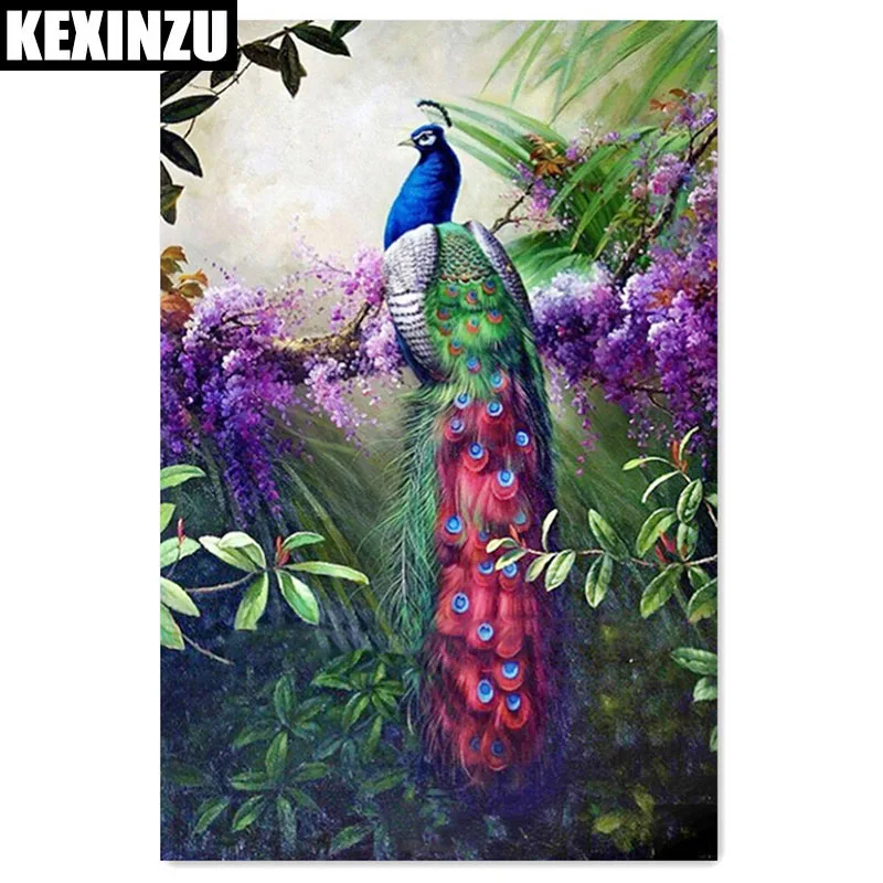 

New Design Full Diamond Embroidery DIY Diamond Painting Jungle Peacock Diamond Painting Cross Stitch Rhinestone Mosaic
