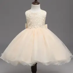 2018 летнее кружевное платье для девочек Детская школьная Милая модная принцесса выполнять вечерние вуаль платье с открытой спиной Штаны