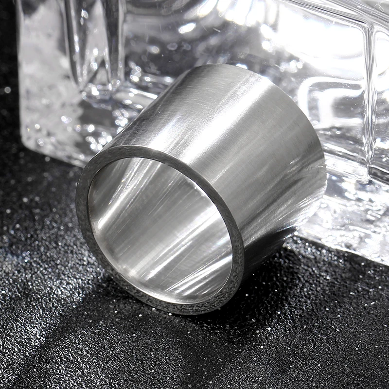 Silver Ring For Men Biker 18mm Stainless Steel